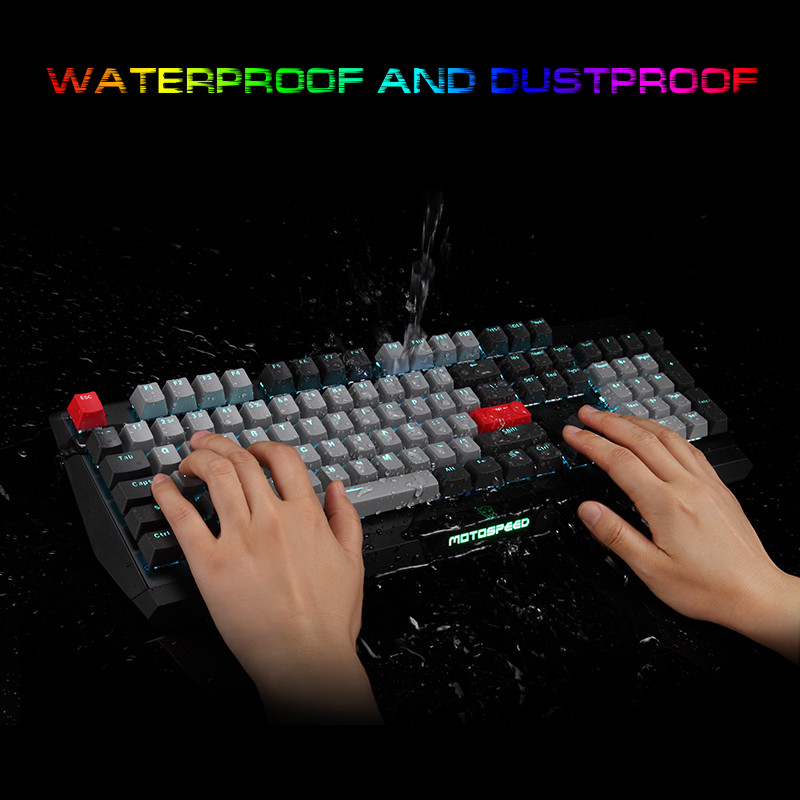 Motospeed CK74 mängumehaaniline klaviatuur 104 klahviga USB Juhtmega LED-taustavalgustusega laser-veekindlad klaviatuurid arvuti-arvuti sülearvuti mängijale