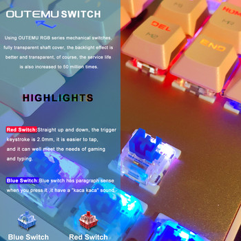 Най-новата игрална механична клавиатура Motospeed CK82 RGB против призрачна LED подсветка USB кабелна лазерна клавиатура за компютър компютър геймър