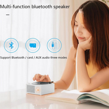 Високоговорител с грамофон USB Bluetooth-съвместим V5.0 Плейър за винилови плочи Стерео винтидж преносим високоговорител