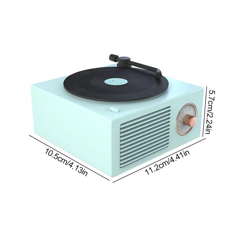 Lemezjátszó hangszóró USB Bluetooth-kompatibilis V5.0 vinillemez lejátszó Sztereó Vintage hordozható hangszóró
