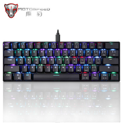60% Mini Motospeed CK61 Gaming Mechanikus billentyűzet Kék Piros Switch RGB háttérvilágítású USB Vezetékes 61 gomb Billentyűzetek Laptop Számítógép Játékos