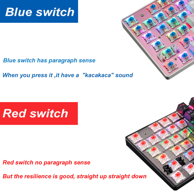 Originali Motospeed CK104 RGB žaidimų mechaninė klaviatūra 104 klavišai USB laidinis rusiškas/angliškas LED apšvietimas kompiuteriniam žaidėjui + dovana