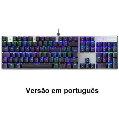 Português Motospeed CK104 RGB spēļu mehāniskā tastatūra 104 taustiņu LED aizmugurgaismojuma USB vadu ergonomiskā tastatūra personālajam datora spēlētājam