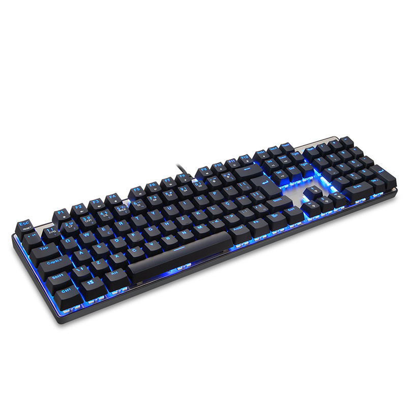Português Motospeed CK104 RGB spēļu mehāniskā tastatūra 104 taustiņu LED aizmugurgaismojuma USB vadu ergonomiskā tastatūra personālajam datora spēlētājam