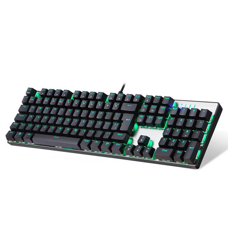 Português Motospeed CK104 RGB spēļu mehāniskā tastatūra 104 taustiņu LED aizmugurgaismojuma USB vadu ergonomiskā tastatūra personālajam datora spēlētājam