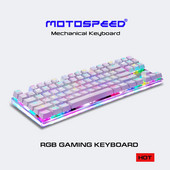 MOTOSPEED K87 mänguri mehaaniline klaviatuur Sinise/punase teljega RGB taustvalgustusega 87 klahvi Juhtmega LED kummitusvastased klaviatuurid sülearvuti sülearvutile