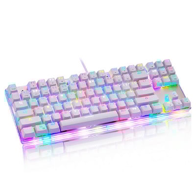 MOTOSPEED K87 mänguri mehaaniline klaviatuur Sinise/punase teljega RGB taustvalgustusega 87 klahvi Juhtmega LED kummitusvastased klaviatuurid sülearvuti sülearvutile
