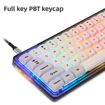 Най-новата игрална механична клавиатура Motospeed CK69 USB кабелна 67 клавиша RGB подсветка Full-Key Hot Swap Gateron Red Shaft For Gamer