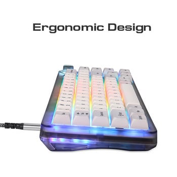 Най-новата игрална механична клавиатура Motospeed CK69 USB кабелна 67 клавиша RGB подсветка Full-Key Hot Swap Gateron Red Shaft For Gamer