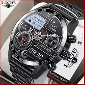 LIGE Bluetooth Call Smart Watch Men 2022 Sport Bracelet Blood Pressure Waterproof Custom Dial New Men SmartWatch for IOS Android