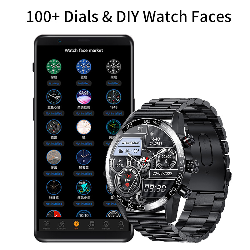 LIGE Bluetooth Call Smart Watch Men 2022 Sport Bracelet Blood Pressure Waterproof Custom Dial New Men SmartWatch for IOS Android