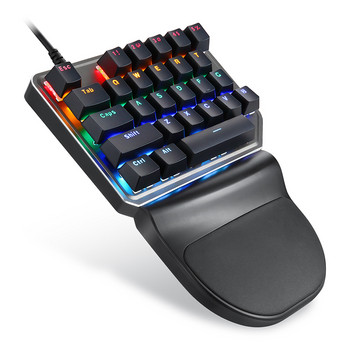 Оригинална Motospeed K27 с една ръка механична цифрова игрална клавиатура RGB подсветка с кабелна мини клавиатура за PS4 Xbox компютърен геймър