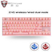 Motospeed 2.4G Ασύρματο/Ενσύρματο Dual Mode Gaming Μηχανικό πληκτρολόγιο 87 πλήκτρων Δέκτης USB Πληκτρολόγια LED με οπίσθιο φωτισμό για gamer υπολογιστών
