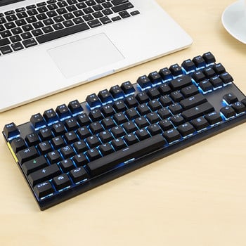 Motospeed 2.4G безжична/жична двурежимна механична клавиатура за игри с 87 клавиша USB приемник Клавиатури с LED подсветка за компютърни геймъри
