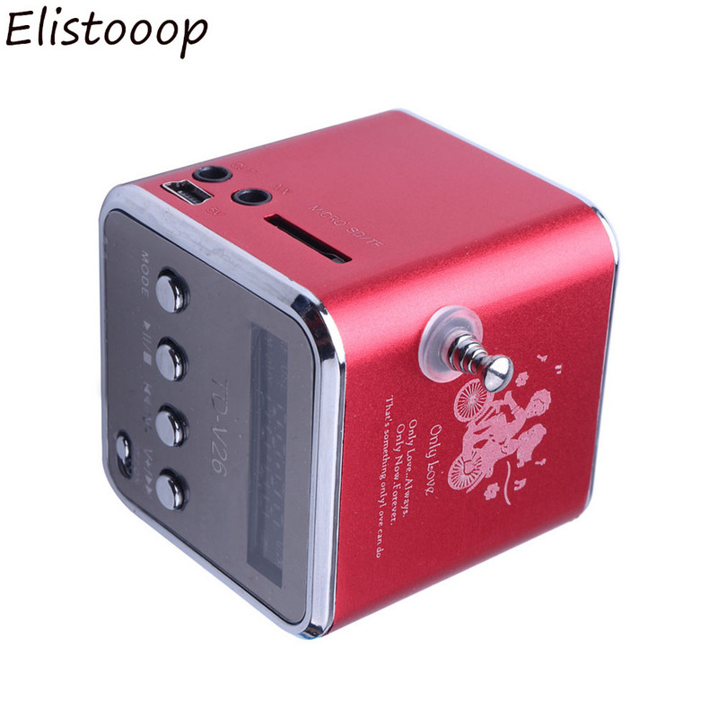 TD-V26 Speaker Mini FM Radio Receiver MP3 Music Player LCD soundbar Micro SD TF Music Stereo μεγάφωνο για φορητό υπολογιστή