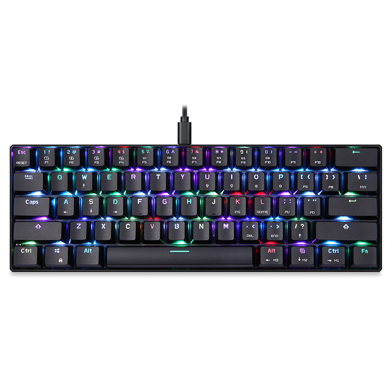 Cea mai ieftină tastatură mecanică Mini Motospeed CK61 RGB cu 61 de taste Iluminare de fundal LED cu fir Tastaturi RU pentru jocuri cu laser pentru laptop PC tabletă