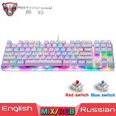 Motospeed k87s Gaming mehanička tipkovnica RGB pozadinsko osvjetljenje Anti-ghosting USB žična LED ruska/engleska tipkovnica za računalne igrače