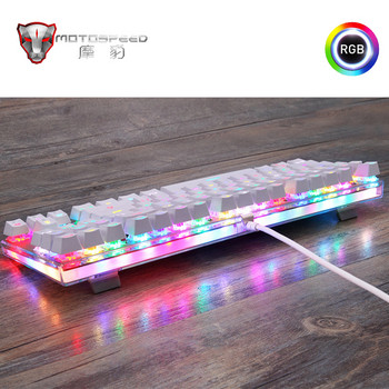 Motospeed k87s Gaming Механична клавиатура RGB Backlight Anti-ghosting USB кабелна LED руска/английска клавиатура за компютърни геймъри