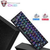 Prijenosna mini Motospeed CK61 RGB igračka mehanička tipkovnica sa 61 tipkom, USB žičane LED pozadinsko osvjetljenje, laserske tipkovnice za PC računalne igrače