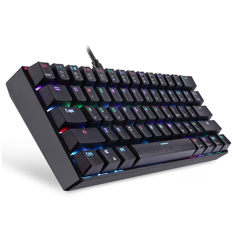 Prijenosna mini Motospeed CK61 RGB igračka mehanička tipkovnica sa 61 tipkom, USB žičane LED pozadinsko osvjetljenje, laserske tipkovnice za PC računalne igrače