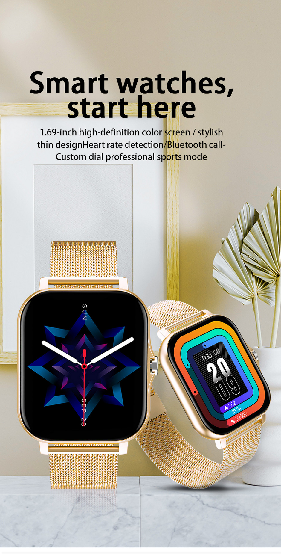 For Xiaomi Samsung Android Phone Reloj Inteligente Mujer Custom Dial Smart  wa