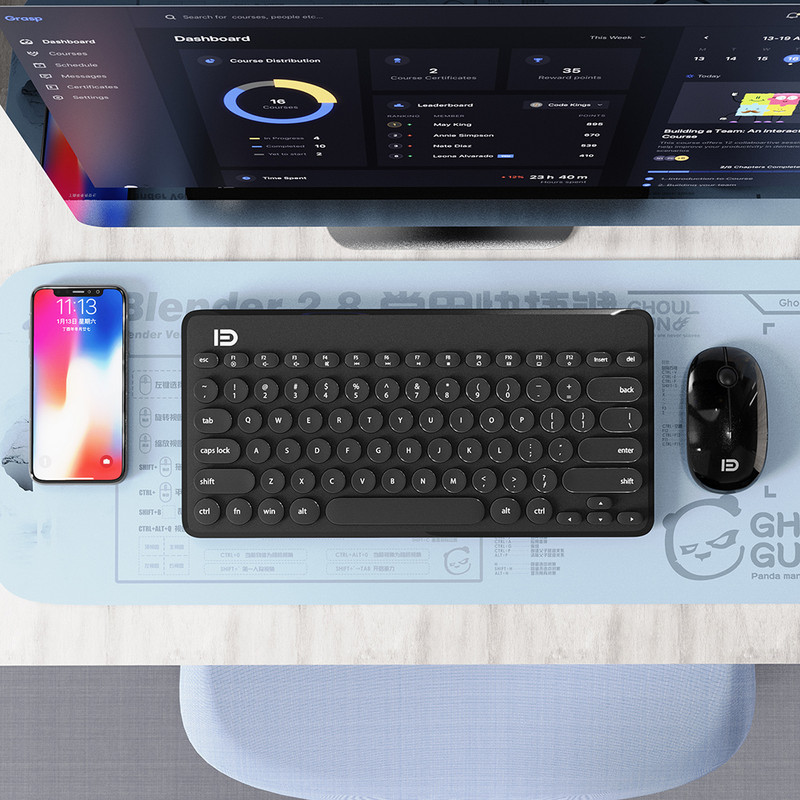 Ασύρματο πληκτρολόγιο Ποντίκι Combo 2.4G Πληκτρολόγιο εξαιρετικά λεπτό πληκτρολόγιο υπολογιστή 1600DPI Ποντίκια για οικιακό φορητό υπολογιστή Windows PC Φορητός υπολογιστής