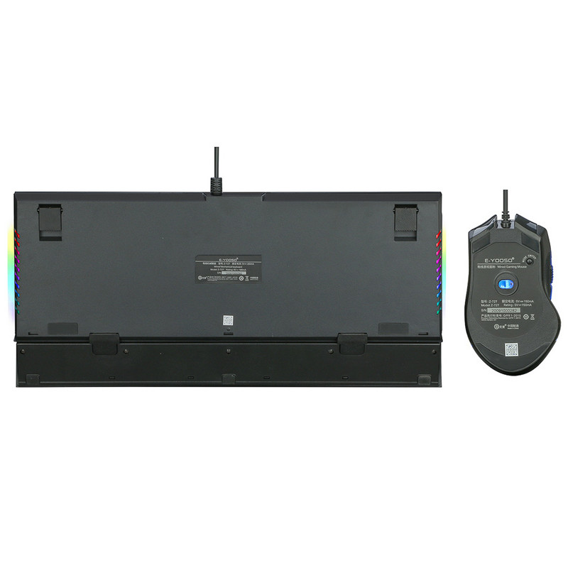 Tastatură de joc cu iluminare din spate LED, mouse combinat USB cu fir Multimedia Mouse ergonomic pentru jocuri Tastatură de 8000 DPI pentru PC, computer, desktop