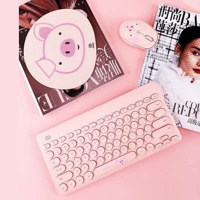 Tastatură mouse fără fir pentru computer, laptop, elegant, mini portabil, cu 79 de taste, combinații de mouse subțire, mute, acasă, birou, cadouri pentru doamnă