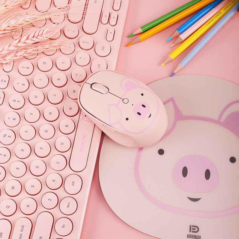 Tastatură mouse fără fir pentru computer, laptop, elegant, mini portabil, cu 79 de taste, combinații de mouse subțire, mute, acasă, birou, cadouri pentru doamnă