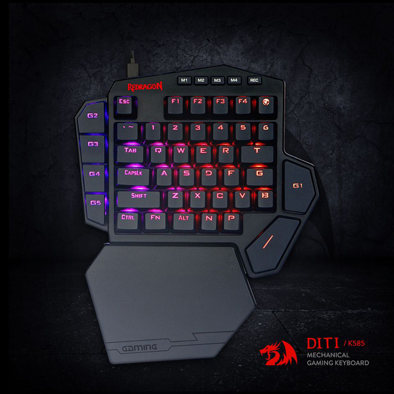 Set mouse-uri cu tastatură pentru jocuri cu o singură mână, mini mouse portabil cu tastatură pentru jocuri cu iluminare din spate RGB, cu adaptor convertor pentru comutator PC PS4 Xbox