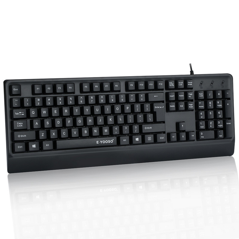 Εργονομικό ενσύρματο πληκτρολόγιο 104 πλήκτρων Αγγλικό τυπικό Πληκτρολόγιο Home Office Usb Πληκτρολόγιο παιχνιδιού για φορητό υπολογιστή Πληκτρολόγιο υπολογιστή