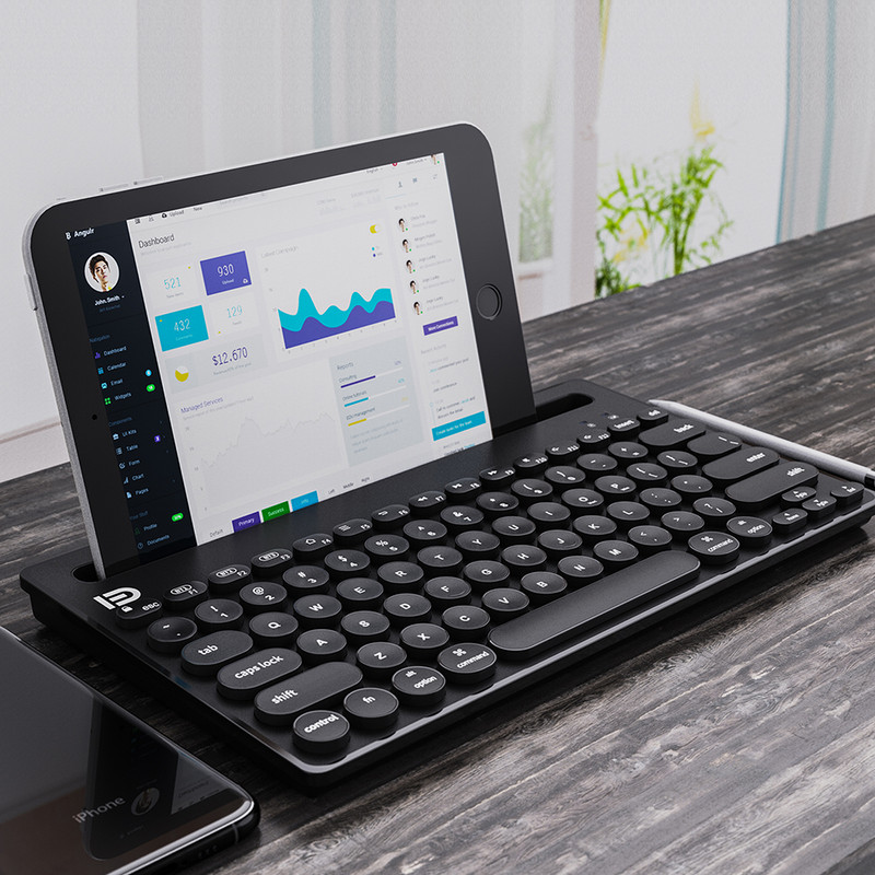 78 de taste Office Bluetooth și tastatură fără fir 2,4G Mod dublu pentru laptop Macbook iPad Tabletă Telefon pentru Windows Mac iOS Android