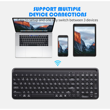 105 клавиша Три режима Bluetooth3.0 5.0 клавиатура 2.4G безжична клавиатура за ipad телефон таблет лаптоп клавиатура за Android ios Windows