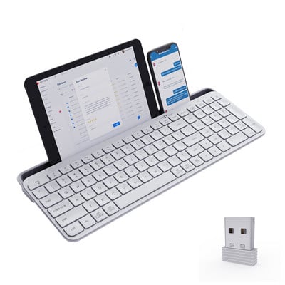 105 taste Trei moduri Bluetooth3.0 5.0 Tastatură 2.4G Tastatură fără fir pentru ipad, telefon, tabletă, laptop, tastatură pentru Android ios Windows