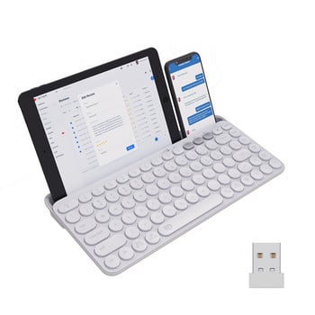 Business mute 2.4G безжична клавиатура Bluetooth клавиатура три режима за ipad телефон таблет лаптоп клавиатура за Android ios прозорец