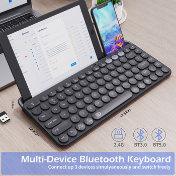 Business mute 2.4G безжична клавиатура Bluetooth клавиатура три режима за ipad телефон таблет лаптоп клавиатура за Android ios прозорец
