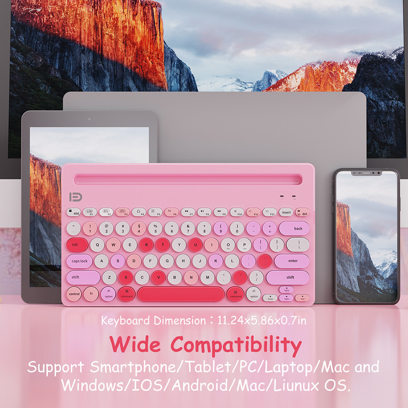 Mini prenosná 2,4G bezdrôtová klávesnica Bluetooth klávesnica s dvoma režimami pre iPad, telefón, tablet, klávesnica pre Android, iOS a Windows