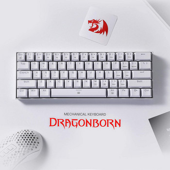 Redragon K630 Dragonborn 60% кабелна RGB игрална клавиатура 61 клавиша Компактна механична клавиатура Linear Red Switch Pro Поддръжка на драйвери