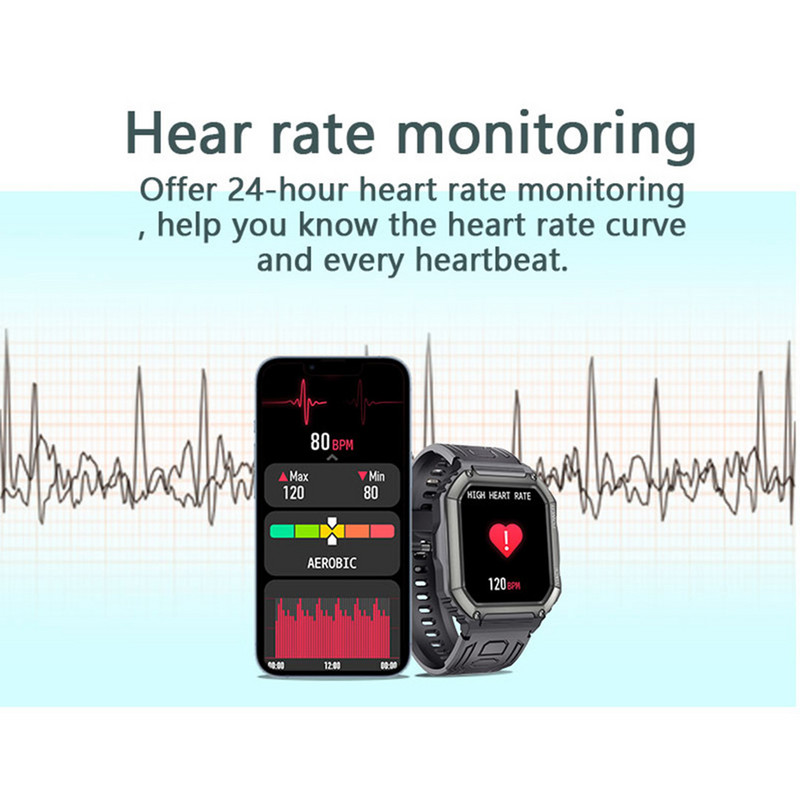 COLMI P26 1,81 ιντσών Έξυπνο ρολόι Ανδρικό Αδιάβροχο Outdoor Sports Fitness Tracker 100+ Sports Modes Smartwatch για Android iOS