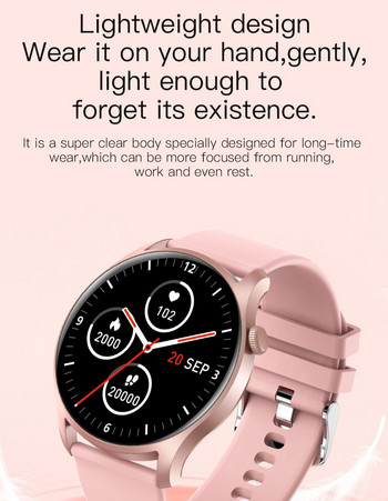 2022 Нов интелигентен часовник Жени Мъже Пълноцветен Голям сензорен екран Музика Спорт Фитнес Смарт часовник Дамски разговор Сърдечен ритъм Водоустойчив
