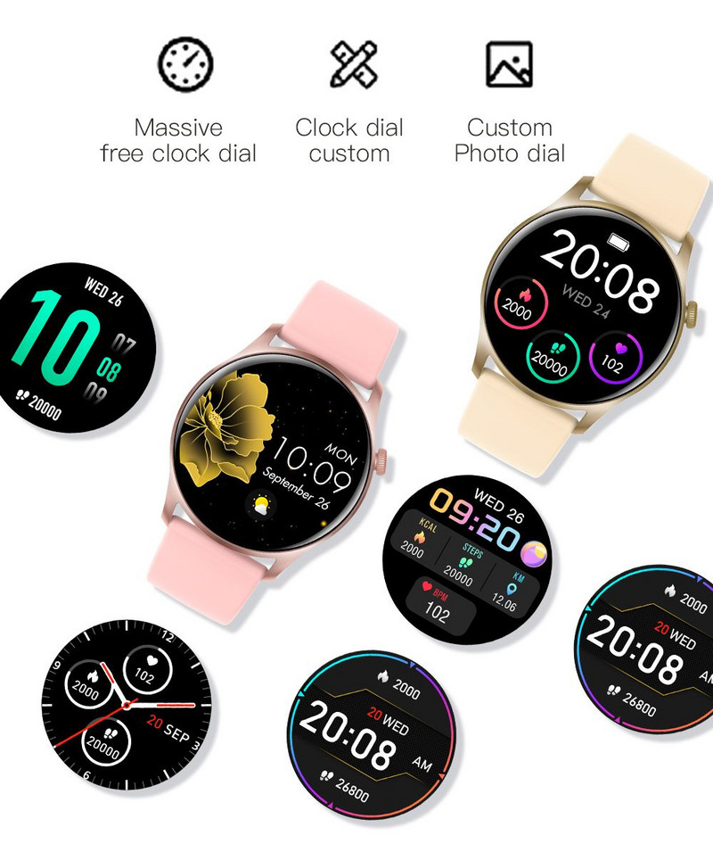 2022. aasta uus nutikell naiste meeste täisvärviline suure puuteekraaniga muusika Sport Fitness nutikell naiste kõne pulss veekindel