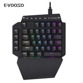 Tastatură cu 44 de taste USB cu fir pentru mâna stângă Tastatură cu o singură mână Tastatură mecanică Tastatură de joc pentru tabletă mobilă Laptop Joc PUBG LOL