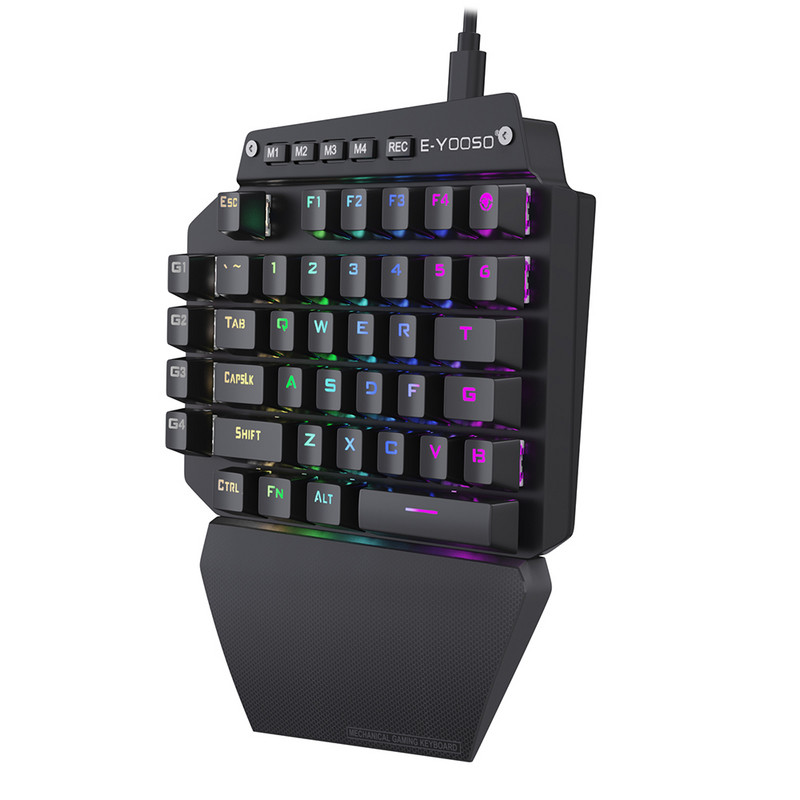 Tastatură cu 44 de taste USB cu fir pentru mâna stângă Tastatură cu o singură mână Tastatură mecanică Tastatură de joc pentru tabletă mobilă Laptop Joc PUBG LOL