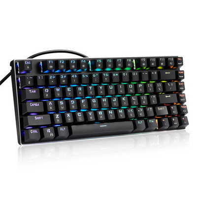 RU Gaming Mehanička tipkovnica Plavi prekidač USB RGB pozadinsko osvjetljenje Žičana tipkovnica 81 tipka Anti-ghosting Za igre Laptop PC ruski