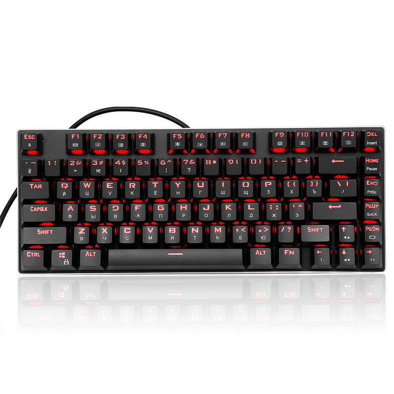 RU Gaming Mehanička tipkovnica Plavi prekidač USB RGB pozadinsko osvjetljenje Žičana tipkovnica 81 tipka Anti-ghosting Za igre Laptop PC ruski