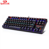 Mechanická herná klávesnica Redragon K552 s dúhovým podsvietením a káblovou klávesnicou s červenými spínačmi pre herné PC s Windowsom