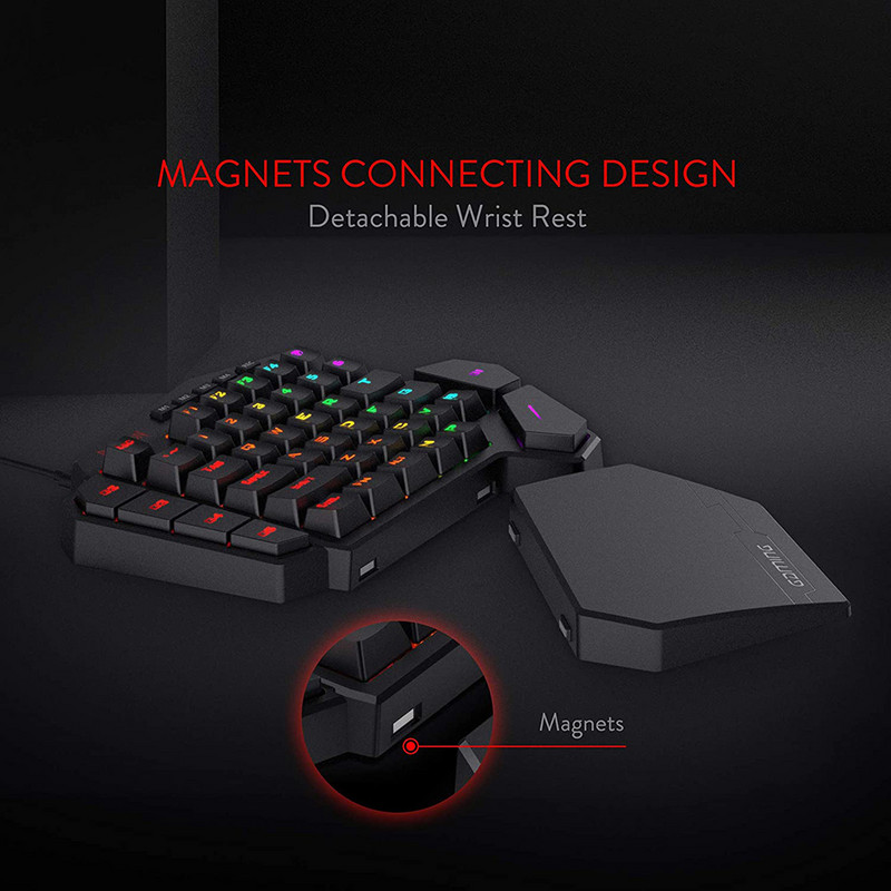 Tipkovnica za igre s lijevom jednom rukom RGB pozadinsko osvjetljenje 42 tipke Prijenosna tipkovnica za igre Mehanička tipkovnica za PS3 PS4 Switch Laptop PC igrač