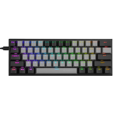 61 gombos mechanikus billentyűzet játékbillentyűzet RGB háttérvilágítás C-típusú USB vezetékes vízálló 60%-os PC-játékos billentyűzet PC asztali laptophoz