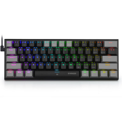 61 gombos mechanikus billentyűzet játékbillentyűzet RGB háttérvilágítás C-típusú USB vezetékes vízálló 60%-os PC-játékos billentyűzet PC asztali laptophoz