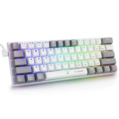 61 gombos mechanikus billentyűzet játékbillentyűzet RGB háttérvilágítás C-típusú USB vezetékes vízálló 60%-os PC-játékos billentyűzet PC asztali laptophoz